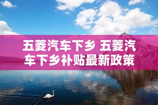 五菱汽车下乡 五菱汽车下乡补贴最新政策 五菱汽车下乡 五菱汽车下乡补贴最新政策