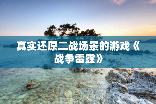 真实还原二战场景的游戏《战争雷霆》:打破游戏与历史之间的界限
