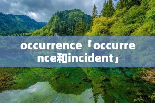 occurrence「occurrence和incident」