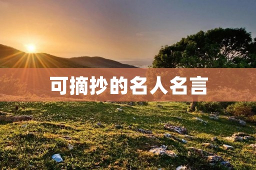 可摘抄的名人名言:激励你的成功之路