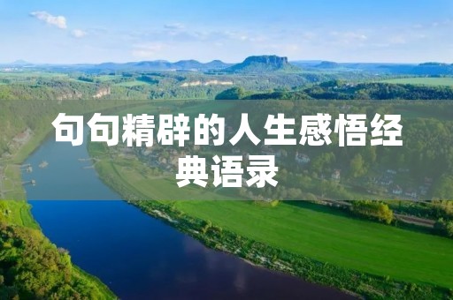 句句精辟的人生感悟经典语录:用简短的话语道出深刻的哲理