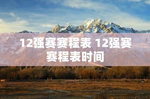 12强赛赛程表 12强赛赛程表时间