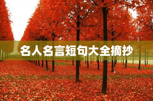 名人名言短句大全摘抄:传递智慧与启示