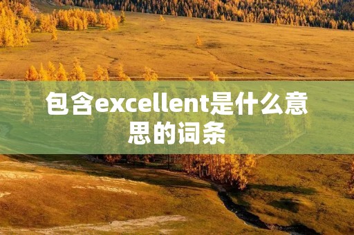 包含excellent是什么意思的词条 包含excellent是什么意思的词条