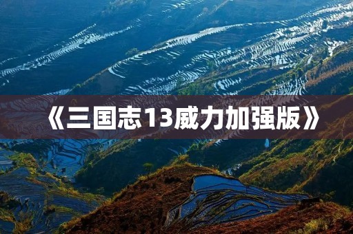 《三国志13威力加强版》：打造最真实的三国战争体验