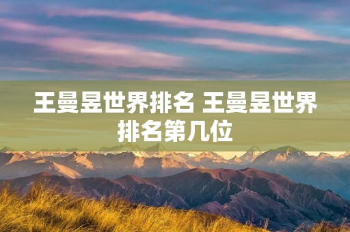 王曼昱世界排名 王曼昱世界排名第几位
