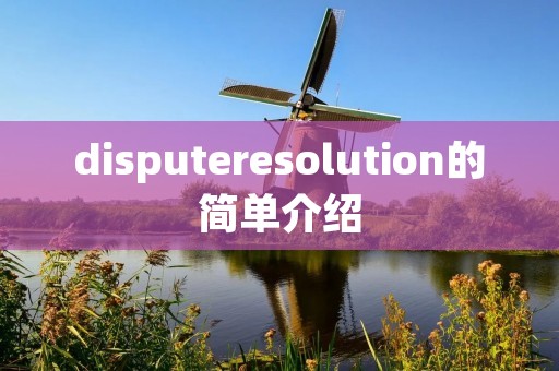 disputeresolution的简单介绍