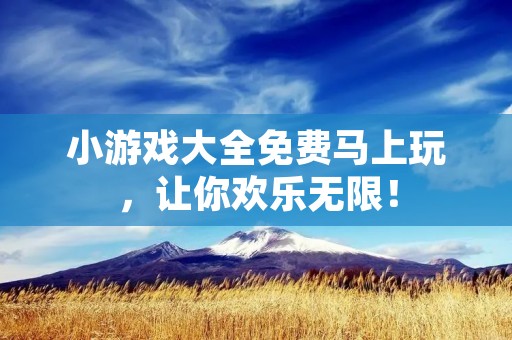 小游戏大全免费马上玩,让你欢乐无限! 小游戏大全免费马上玩,让你欢乐无限!