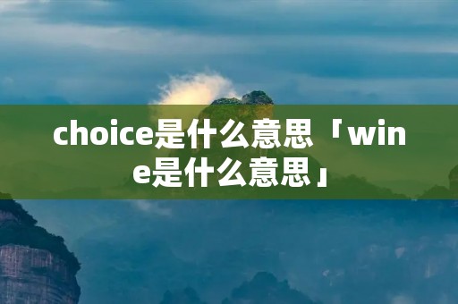 choice是什么意思「wine是什么意思」 choice是什么意思「wine是什么意思」