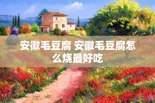 安徽毛豆腐 安徽毛豆腐怎么烧最好吃