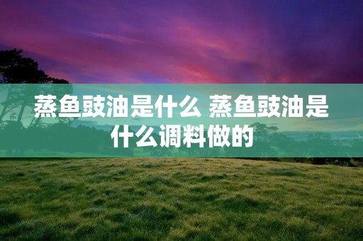 蒸鱼豉油是什么 蒸鱼豉油是什么调料做的