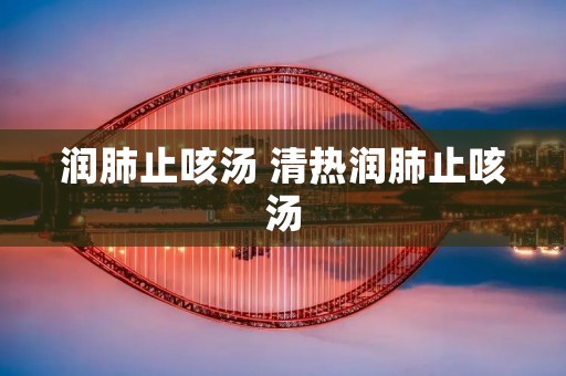 润肺止咳汤 清热润肺止咳汤