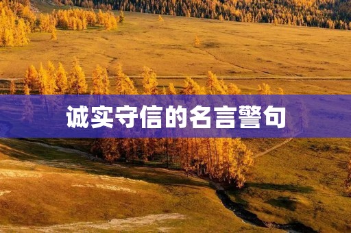 诚实守信的名言警句：真诚可信，信守承诺