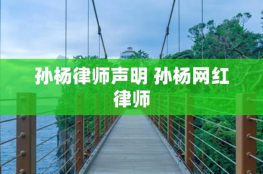 孙杨律师声明 孙杨网红律师