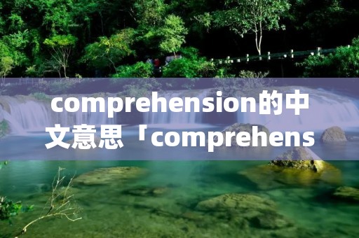 comprehension的中文意思「comprehension是什么意思翻译」
