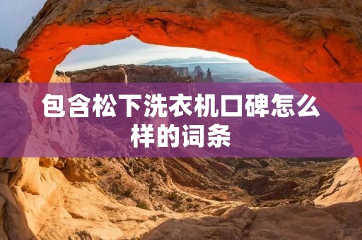 包含松下洗衣机口碑怎么样的词条