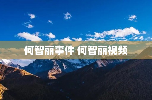 何智丽事件 何智丽视频