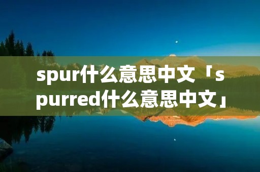 spur什么意思中文「spurred什么意思中文」