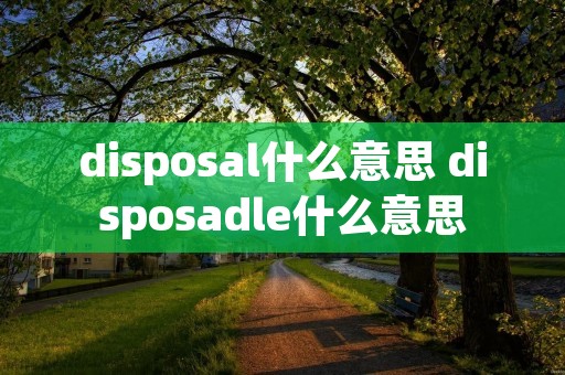 disposal什么意思 disposadle什么意思