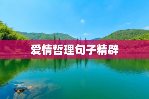 爱情哲理句子精辟:用智慧点亮爱情的路