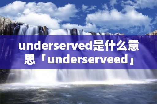 underserved是什么意思「underserveed」