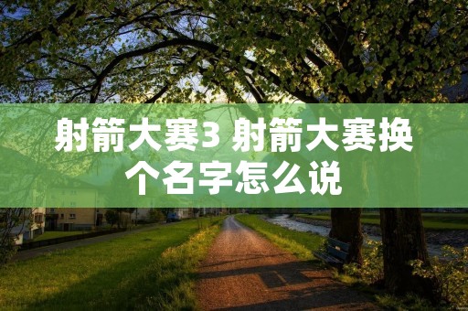 射箭大赛3 射箭大赛换个名字怎么说