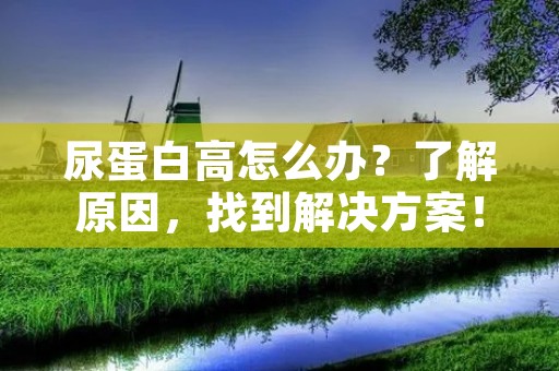 尿蛋白高怎么办？了解原因，找到解决方案！