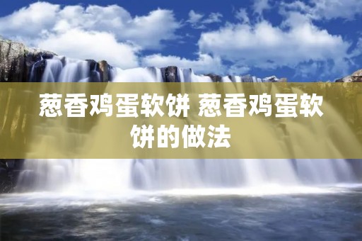 葱香鸡蛋软饼 葱香鸡蛋软饼的做法