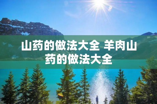 山药的做法大全 羊肉山药的做法大全
