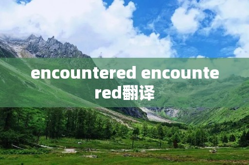 encountered encountered翻译