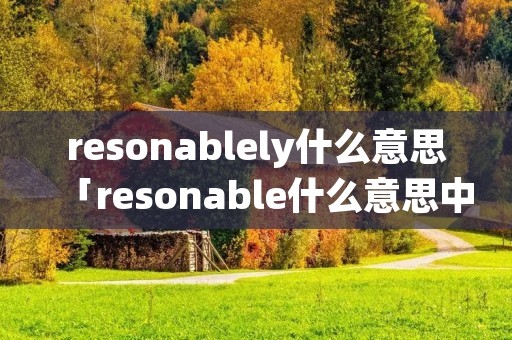 resonablely什么意思「resonable什么意思中文」
