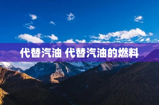 代替汽油 代替汽油的燃料 代替汽油 代替汽油的燃料