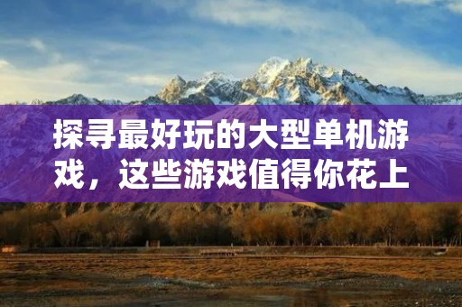 探寻最好玩的大型单机游戏,这些游戏值得你花上一生时间