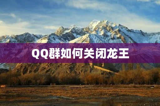 QQ群如何关闭龙王：详细解析与操作指南
