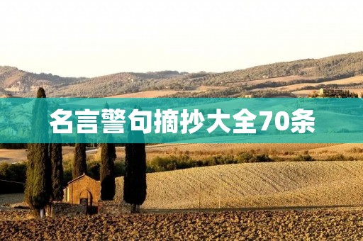 名言警句摘抄大全70条：给生活以意义和力量