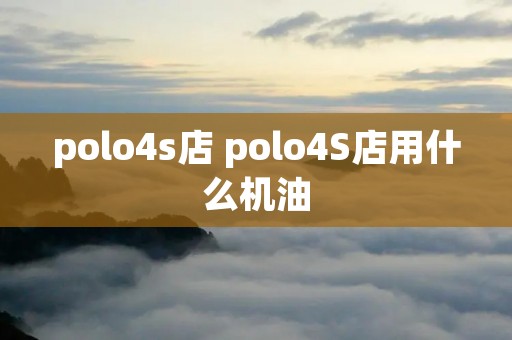 polo4s店 polo4S店用什么机油 polo4s店 polo4S店用什么机油