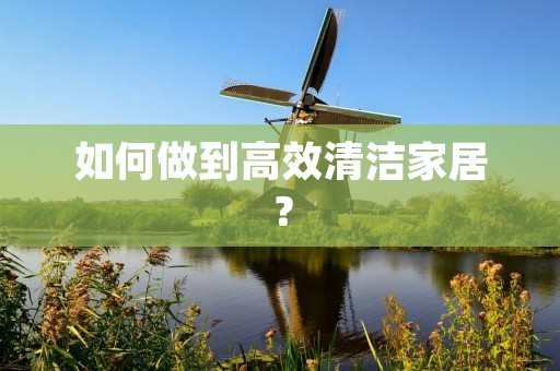 如何做到高效清洁家居?