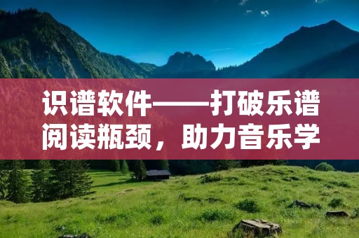 识谱软件——打破乐谱阅读瓶颈,助力音乐学习 识谱软件——打破乐谱阅读瓶颈,助力音乐学习