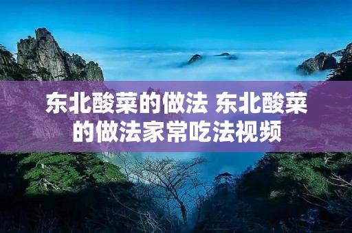 东北酸菜的做法 东北酸菜的做法家常吃法视频