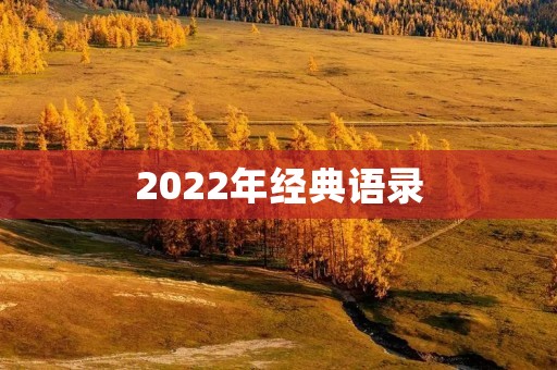 2022年经典语录：引领时代的智慧箴言