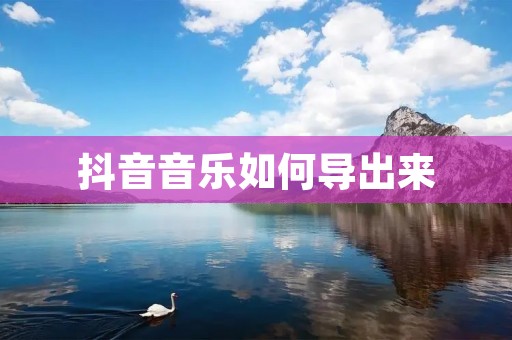 抖音音乐如何导出来：教你轻松保存喜爱的音频