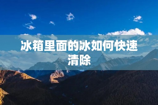 冰箱里面的冰如何快速清除 冰箱里面的冰如何快速清除