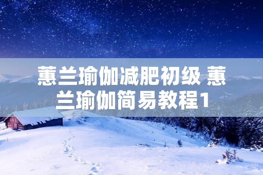 蕙兰瑜伽减肥初级 蕙兰瑜伽简易教程1