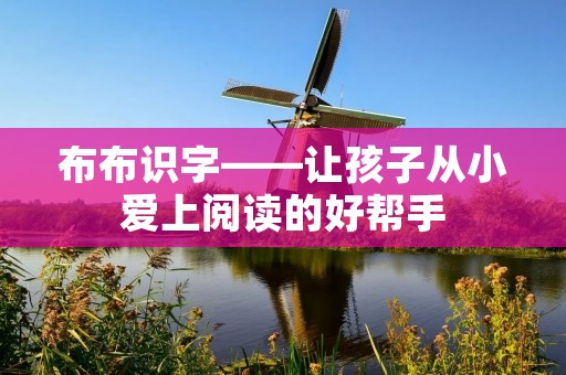 布布识字——让孩子从小爱上阅读的好帮手 布布识字——让孩子从小爱上阅读的好帮手