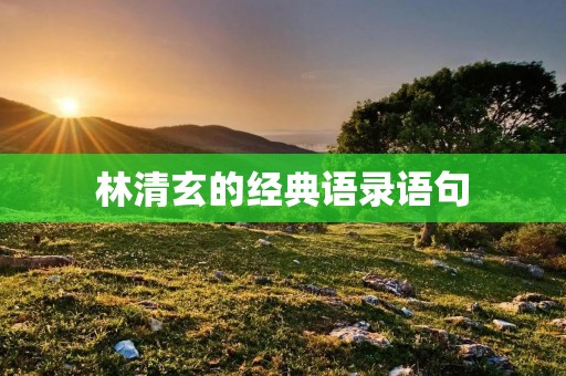 林清玄的经典语录语句:探寻人生的真谛