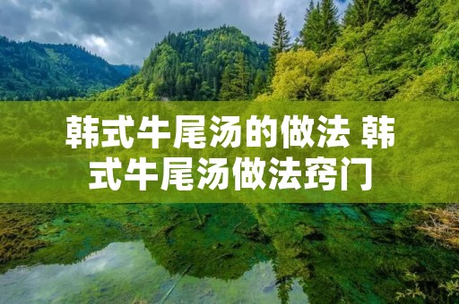 韩式牛尾汤的做法 韩式牛尾汤做法窍门