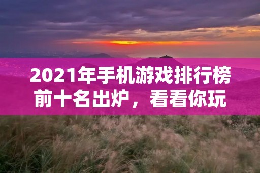 2021年手机游戏排行榜前十名出炉,看看你玩过几款? 2021年手机游戏排行榜前十名出炉,看看你玩过几款?