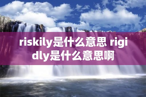 riskily是什么意思 rigidly是什么意思啊