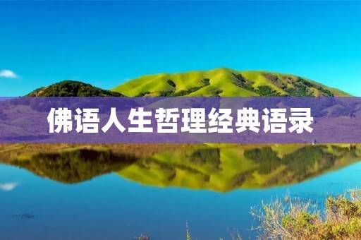 佛语人生哲理经典语录:启迪人生智慧,引领心灵成长