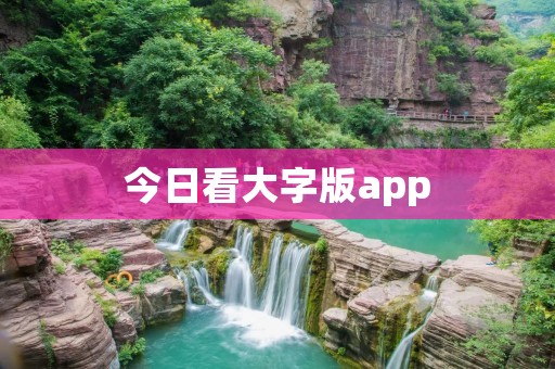 今日看大字版app：提供便捷的大字阅读体验